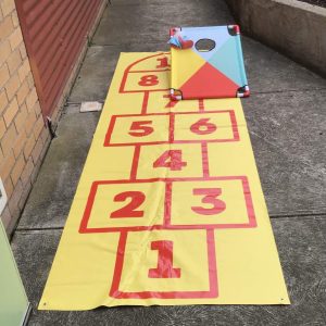 A070: Bean Bag Toss and Hopscotch Games